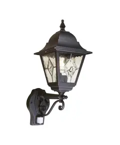 Външен аплик Norfolk 1xE27 Up PIR Black Elstead Lighting NR1-PIR-BLACK | Osvetlenieto.bg