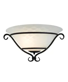 Аплик Torchiere 1xE27 Wall Uplighter Black Etched Opal Glass Elstead Lighting TCH-WU-BLACK | Osvetlenieto.bg