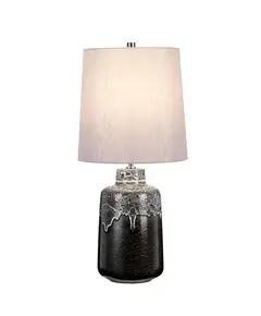 Настолна лампа Woolwich 1xE27 Textured Graphite White Glaze and Silver Shade Elstead Lighting WOOLWICH-TL | Osvetlenieto.bg