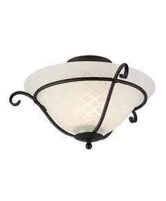 Плафон Torchiere 1xE27 Black Opal Etched Glass Elstead Lighting TCH-F-BLACK | Osvetlenieto.bg