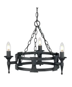 Полилей Saxon 3xE14 Black Elstead Lighting SAX3-BLK | Osvetlenieto.bg