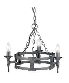 Полилей Saxon 3xE14 Black Silver Patina Elstead Lighting SAX3-BLK-SIL | Osvetlenieto.bg