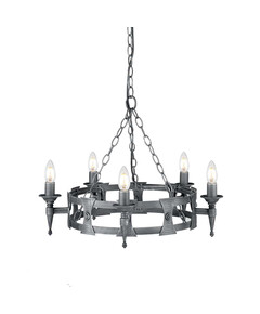 Полилей Saxon 5xE14 Black Silver Patina Elstead Lighting SAX5-BLK-SIL | Osvetlenieto.bg