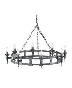 Полилей Saxon 8xE14 Black Silver Patina Elstead Lighting SAX8-BLK-SIL | Osvetlenieto.bg