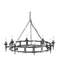 Полилей Saxon 8xE14 Black Silver Patina Elstead Lighting SAX8-BLK-SIL | Osvetlenieto.bg