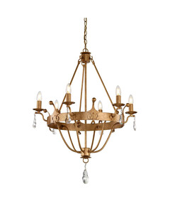 Полилей Windsor 6xE14 Gold Patina Elstead Lighting WINDSOR6-GOLD | Osvetlenieto.bg