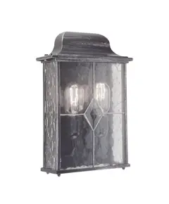 Външен аплик Wexford 2xE27 Half Lantern Black Silver Elstead Lighting WX7 | Osvetlenieto.bg