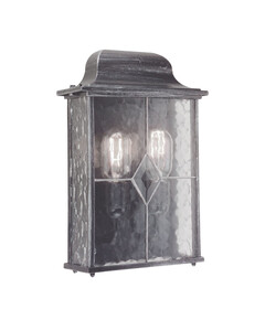 Външен аплик Wexford 2xE27 Half Lantern Black Silver Elstead Lighting WX7 | Osvetlenieto.bg