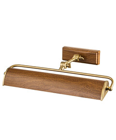 Аплик за картина Winchfield 2xE14 Medium Aged Brass & Oak Effect Elstead Lighting WINCHFIELD-PLM-AB-OAK | Osvetlenieto.bg