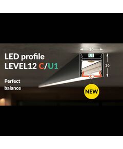 Черен LED профил  LEVEL12 C/U1 2000 открит монтаж | Osvetlenieto.bg