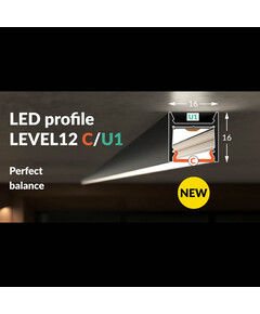 Черен LED профил  LEVEL12 C/U1 2000 открит монтаж | Osvetlenieto.bg