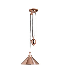 Пендел Provence 1xE27 Rise and Fall Polished Copper Elstead Lighting PV-P-CPR | Osvetlenieto.bg