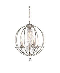 Полилей Cassie 3xE14 Light Polished Nickel Plated Elstead Lighting CASSIE4 | Osvetlenieto.bg