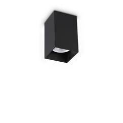Луна за открит монтаж LOOK PL1 SQUARE D60 H100 NERO 353845 Ideal Lux 1xGU10 | Osvetlenieto.bg