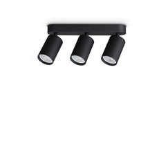 Спот DYNAMITE PL3 LINEAR ROUND NERO 371252 Ideal Lux 3xGU10 | Osvetlenieto.bg