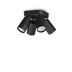 Спот DYNAMITE PL4 ROUND NERO 371290 Ideal Lux 4xGU10 | Osvetlenieto.bg