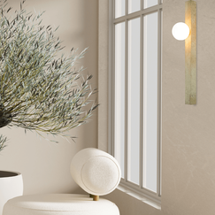 Аплик Zambelis 25315 WALL LIGHT 1xG9 NATURAL STONE - OPAL GLASS | Osvetlenieto.bg