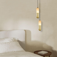 LED Полилей Zambelis 2545 PENDANT LED LIGHT 7W 3000K TRIAC ALABASTER - BRASS | Osvetlenieto.bg