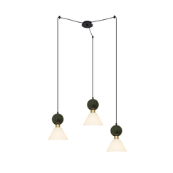 Полилей Zambelis 23250 PENDANT 3XE14 GREEN MARBLE - BRASS | Osvetlenieto.bg