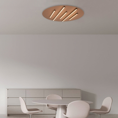 LED Плафон ZAMBELIS 2571 CEILING LED LIGHT 52W 3000K BLACK MATT STICK - SANDY BRICK RED BASE | Osvetlenieto.bg