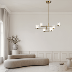 LED Полилей ZAMBELIS 23019 PENDANT LED LIGHT 42W 3000K METAL-GLASS GOLD | Osvetlenieto.bg