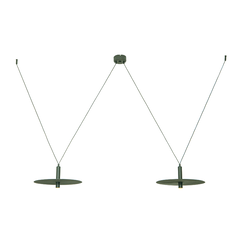 LED Полилей ZAMBELIS 23228 PENDANT LED LIGHT 2x7W 3000K METAL ARMY GREEN | Osvetlenieto.bg