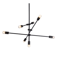 Винтидж полилей LUTHER OD680107BK Aca Lighting 7xE27 | Osvetlenieto.bg