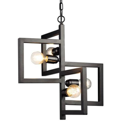 Винтидж полилей SIRIUS KS14254BK Aca Lighting 4xE27 | Osvetlenieto.bg