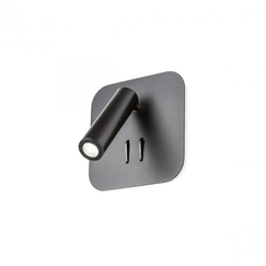 LED Аплик QUDA 01-1492 Redo SQ 1x6W+1x3W 3000K BLACK | Osvetlenieto.bg