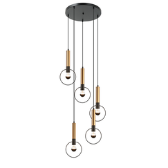 Полилей MIRACOLO HL39975P53BB Aca Lighting 5xE27 | Osvetlenieto.bg