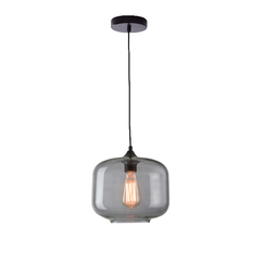 Винтидж полилей ZAMBELIS 14102 PENDANT 1L GLASS SMOKED GREY 1xE27 | Osvetlenieto.bg