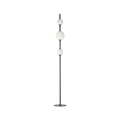 LED Лампион ZAMBELIS 20135 FLOOR LIGHT GLASS & METAL WHITE-BLACK 12W 3000K | Osvetlenieto.bg
