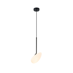 LED Пендел ZAMBELIS 20254 PENDANT LIGHT MATT OPAL WHITE GLASS & BLACK METAL 5W 3000K | Osvetlenieto.bg