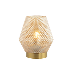 Настолна лампа ZAMBELIS 20251 TABLE LAMP GLASS COGNAC&BRASS ON/OFF SWITCH 1xE27 | Osvetlenieto.bg