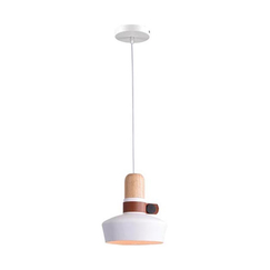 Пендел ZAMBELIS 1992 PENDANT LIGHT WHITE WOOD LEATHER 1xE27 | Osvetlenieto.bg