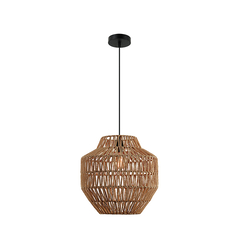 Пендел ZAMBELIS 20236 PENDENT LAMP PAPER ROPE BROWN 1xE27 | Osvetlenieto.bg