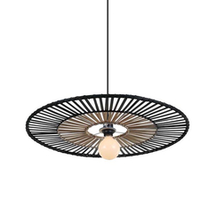 Полилей ZAMBELIS 19104 PENDANT LAMP BAMBOO BLACK 1xE27 | Osvetlenieto.bg