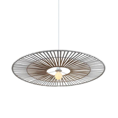 Полилей ZAMBELIS 19106 PENDANT LIGHT BAMBOO METAL WHITE 1xE27 | Osvetlenieto.bg
