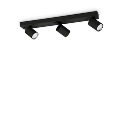 Спот RUDY PL3 ROUND NERO 229058 Ideal Lux 3xGU10 | Osvetlenieto.bg