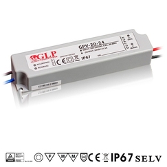 LED захранване 24W 24V GLP IP67 GPV-20-24 | Osvetlenieto.bg
