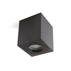 Квадратна черна луна за открит монтаж AQUARIUS SQUARE IP44 GU10 D8 H9.5cm | Osvetlenieto.bg