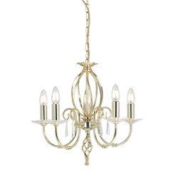Полилей Aegean 5xE14 Polished Brass Elstead Lighting AG5-POL-BRASS | Osvetlenieto.bg