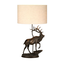Настолна лампа Angus 1xE27 Oval Shade Bronze Patina Designer's Lightbox DL-ANGUS-TL | Osvetlenieto.bg