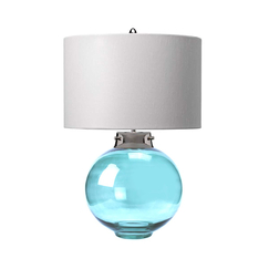 Настолна лампа Kara 1xE27 Blue Polished Nickel and Blue Glass Elstead Lighting DL-KARA-TL-BLUE | Osvetlenieto.bg