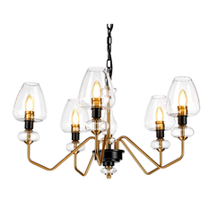 Полилей Armand 5xE14 Aged Brass Plated & Charcoal Black Paint Elstead Lighting DL-ARMAND5-AB | Osvetlenieto.bg