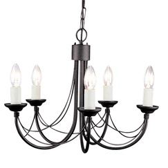 Полилей Carisbrooke 5xE14 Black Elstead Lighting CB5-BLACK | Osvetlenieto.bg