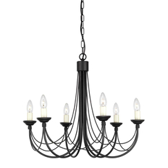 Полилей Carisbrooke 6xE14 Black Elstead Lighting CB6-BLACK | Osvetlenieto.bg