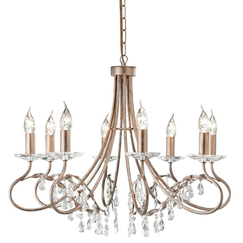 Полилей Christina 8xE14 Silver Gold Patina Elstead Lighting CRT8-SILVER-GOLD | Osvetlenieto.bg