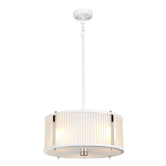Полилей Corona 3xE27 White Satin Painted Polished Nickel Elstead Lighting DL-CORONA-3P-WPN | Osvetlenieto.bg