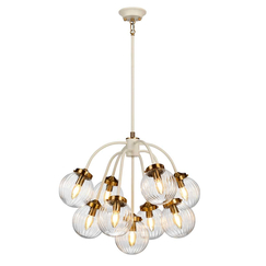 Полилей Cosmos 9xE14 Cream Painted and Aged Brass Elstead Lighting DL-COSMOS9 | Osvetlenieto.bg